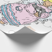 Happy Birthday Wrapping Paper Cat Lady Birthday Cadeaupapier (Hoek)