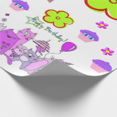 Happy Birthday Wrapping Paper Cat Lady Birthday Cadeaupapier (Hoek)