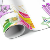 Happy Birthday Wrapping Paper Cat Lady Birthday Cadeaupapier (Rol Hoek)