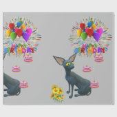 Happy Birthday Wrapping Paper Cat Lady Birthday Cadeaupapier (Vlak)
