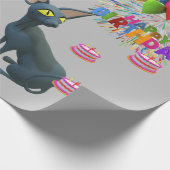 Happy Birthday Wrapping Paper Cat Lady Birthday Cadeaupapier (Hoek)
