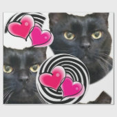 Happy Birthday Wrapping Paper Cat Lady Birthday Cadeaupapier (Vlak)