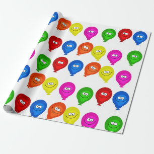Happy Birthday Wrapping Paper Colorful Balloons Cadeaupapier