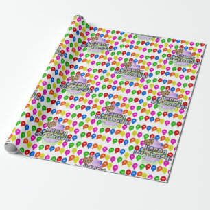 Happy Birthday Wrapping Paper Colorful Balloons Cadeaupapier