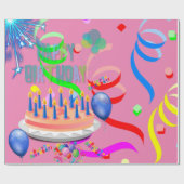 Happy Birthday Wrapping Paper Confetti Cadeaupapier (Vlak)
