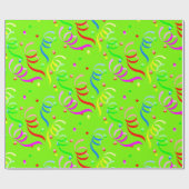 Happy Birthday Wrapping Paper Confetti Green Cadeaupapier (Vlak)