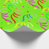 Happy Birthday Wrapping Paper Confetti Green Cadeaupapier (Hoek)