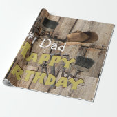 Happy Birthday Wrapping Paper Construction Tools Cadeaupapier (Uitgerold)