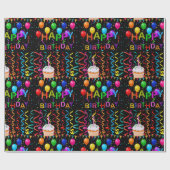 Happy Birthday Wrapping Paper Cupcake Cadeaupapier (Vlak)