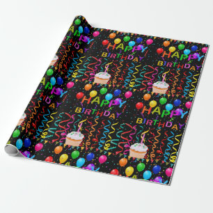 Happy Birthday Wrapping Paper Cupcake Cadeaupapier