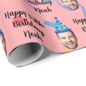 Happy Birthday Wrapping Paper, Custom Birthday Red Cadeaupapier (Rol Hoek)