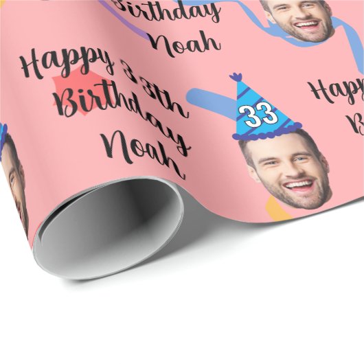 Happy Birthday Wrapping Paper, Custom Birthday Red Cadeaupapier (Rol Hoek)