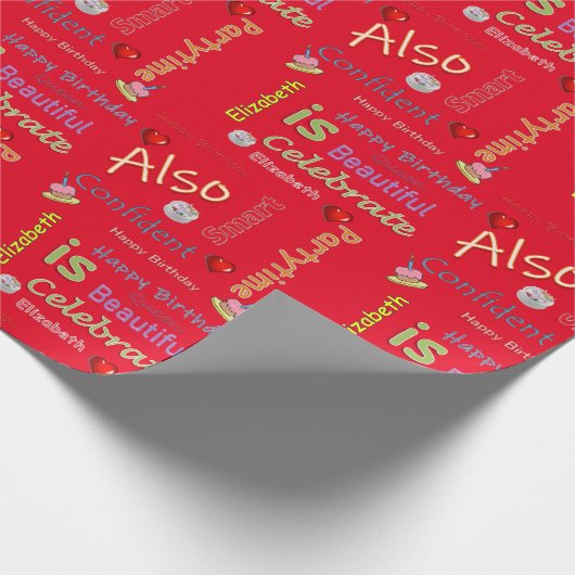 Happy Birthday Wrapping Paper Elizabeth Cadeaupapier (Hoek)