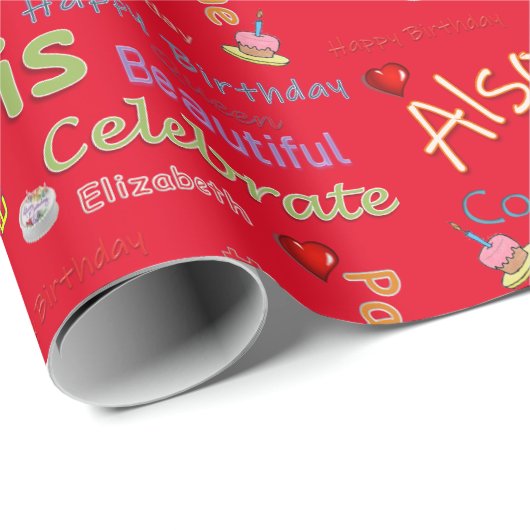 Happy Birthday Wrapping Paper Elizabeth Cadeaupapier (Rol Hoek)
