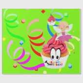 Happy Birthday Wrapping Paper Fairy Confetti Cadeaupapier (Vlak)