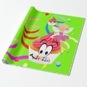 Happy Birthday Wrapping Paper Fairy Confetti Cadeaupapier (Uitgerold)