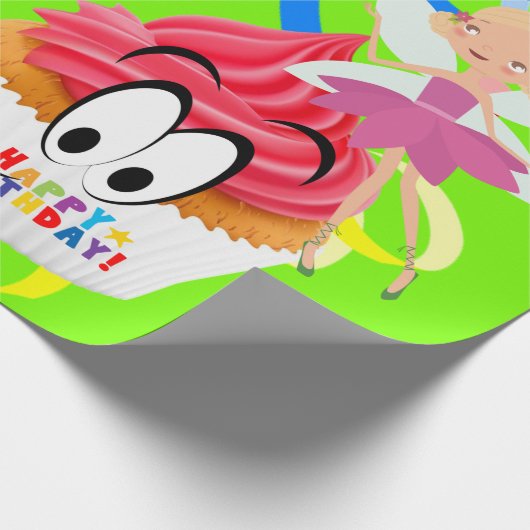 Happy Birthday Wrapping Paper Fairy Confetti Cadeaupapier (Hoek)