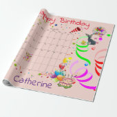 Happy Birthday Wrapping Paper, februari 2022 Cadeaupapier (Uitgerold)