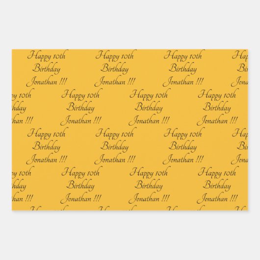 Happy Birthday Wrapping Paper Flat Sheet Set 3 (Voorkant 2)