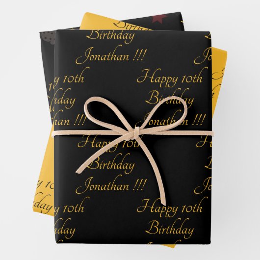 Happy Birthday Wrapping Paper Flat Sheet Set 3 (In situ)