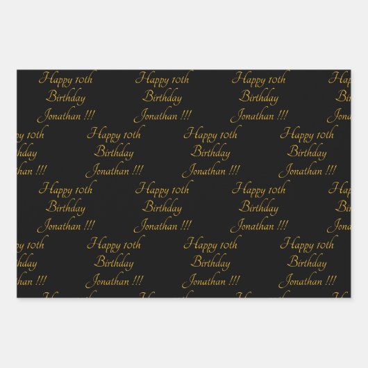 Happy Birthday Wrapping Paper Flat Sheet Set 3 (Voorkant)