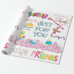 Happy Birthday Wrapping Paper Friends Family Cadeaupapier<br><div class="desc">Vakken & partijbenodigdheden > Cadeaubenodigdheden > Kantoor en school voor onmiddellijke verpakking > Promotieproducten & producten voor kleine bedrijven > Vertoningen en verpakking > Papier voor onmiddellijke verpakking</div>