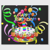 Happy Birthday Wrapping Paper Fruit Cake Cadeaupapier (Vlak)