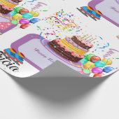 Happy Birthday Wrapping Paper Hippopotamus Cadeaupapier (Hoek)