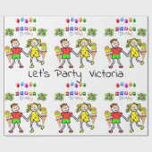 Happy Birthday Wrapping Paper Ice Cream Cadeaupapier (Vlak)