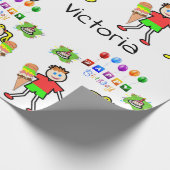 Happy Birthday Wrapping Paper Ice Cream Cadeaupapier (Hoek)