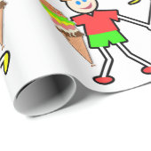 Happy Birthday Wrapping Paper Ice Cream Cadeaupapier (Rol Hoek)