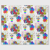 Happy Birthday Wrapping Paper It's Party Time Cadeaupapier (Vlak)