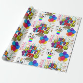 Happy Birthday Wrapping Paper It's Party Time Cadeaupapier (Uitgerold)