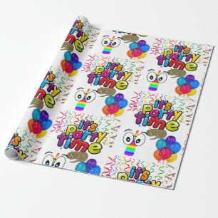 Happy Birthday Wrapping Paper It's Party Time Cadeaupapier
