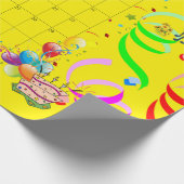 Happy Birthday Wrapping Paper Januari 2022 Geel Cadeaupapier (Hoek)