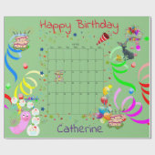 Happy Birthday Wrapping Paper, juli 2022 Cadeaupapier (Vlak)