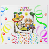 Happy Birthday Wrapping Paper Man Boy Cadeaupapier (Vlak)