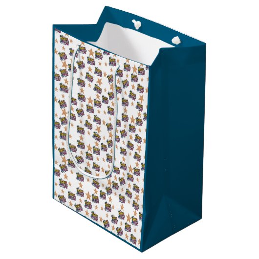 Happy Birthday wrapping paper Medium Cadeauzakje (Voorkant Gekanteld)