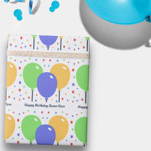 Happy Birthday Wrapping Paper met gekleurde ballon Cadeaupapier