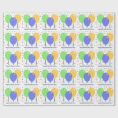 Happy Birthday Wrapping Paper met gekleurde ballon Cadeaupapier (Vlak)