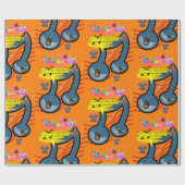 Happy Birthday Wrapping Paper Musician Cadeaupapier (Vlak)