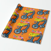 Happy Birthday Wrapping Paper Musician Cadeaupapier (Uitgerold)