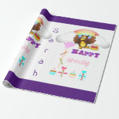 Happy Birthday Wrapping Paper Owl Cadeaupapier (Uitgerold)