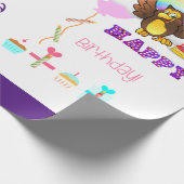 Happy Birthday Wrapping Paper Owl Cadeaupapier (Hoek)