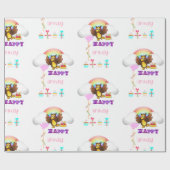 Happy Birthday Wrapping Paper Owl Cadeaupapier (Vlak)