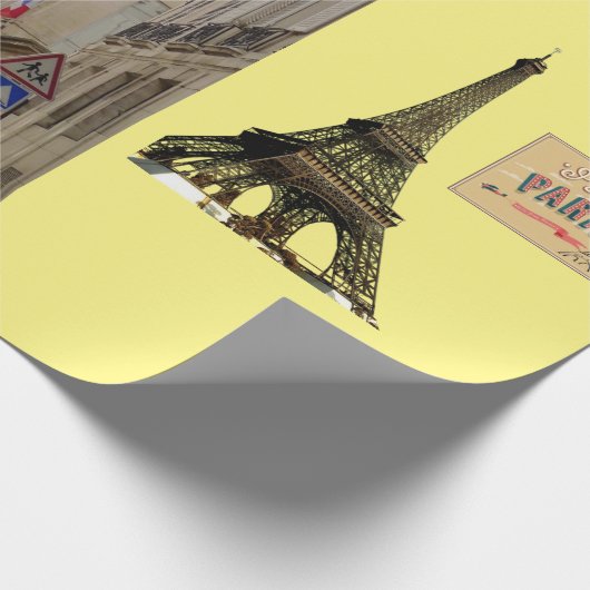 Happy Birthday Wrapping Paper Paris Frankrijk Cadeaupapier (Hoek)