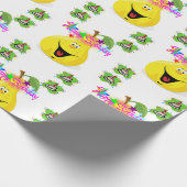 Happy Birthday Wrapping Paper Pear Cadeaupapier (Hoek)
