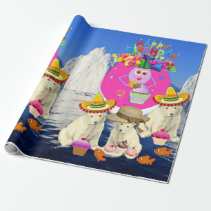 Happy Birthday Wrapping Paper Polar Beer Cadeaupapier