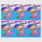 Happy Birthday Wrapping Paper Pony Cadeaupapier (Vlak)