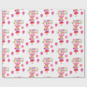 Happy Birthday Wrapping Paper Princess Cadeaupapier (Vlak)